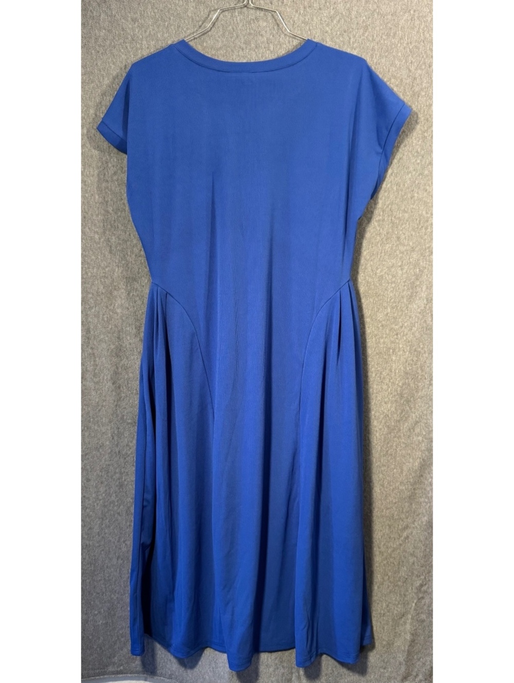 KaWneedu Blue Short Sleeve Midi Dress XL